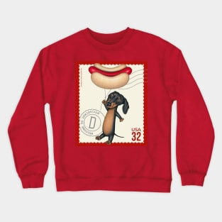 Cute Dachshund Doxie Dog with Hotdog Balloon Crewneck Sweatshirt